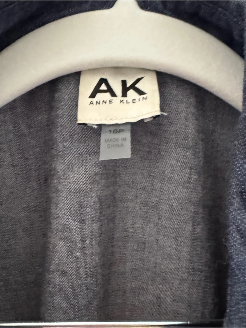 Anne Klein Dark Blue Denim Zip-Front Mini Dress - Picture 3 of 3